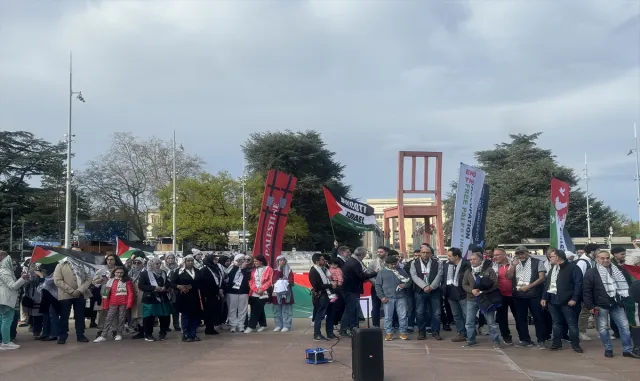 Cenevre’de Gazze halkıyla dayanışma gösterisi Cenevre’de Gazze halkıyla dayanışma gösterisi