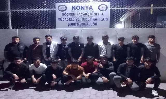Konya’da 17 düzensiz göçmen yakalandı Konya’da 17 düzensiz göçmen yakalandı