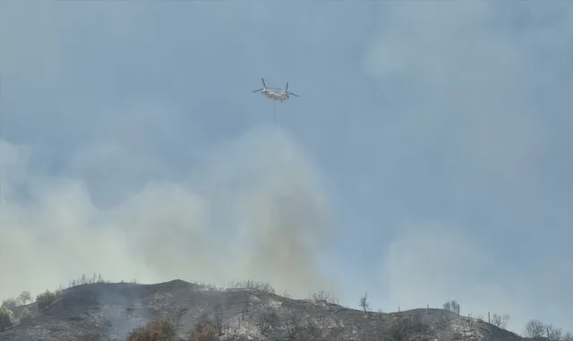 Manisa Turgutlu’da ormana sıçrayan yangına müdahale ediliyor Manisa Turgutlu’da ormana sıçrayan yangına müdahale ediliyor