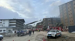 GÜNCELLEME - Uludağ'da işletme belgesi olmadığı için kapatılan otelde çıkan yangına müdahale ediliyor