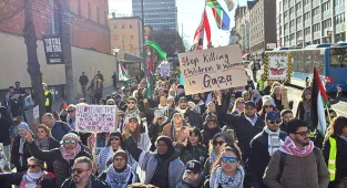 İsveç'te, İsrail'in Gazze Şeridi'ne yönelik saldırıları protesto edildi