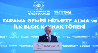 Bakan Uraloğlu Tarama Gemisi Hizmete Alma ve İlk Blok Kaynak Töreni'nde konuştu: