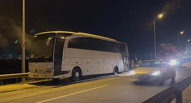 Kayseri'de turistleri taşıyan otobüste yangın çıktı!