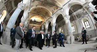 Büyükkılıç, Aziz Eustathios Kilisesi'nin devam eden restorasyon çalışmalarını inceledi