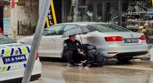 GÜNCELLEME - Erzurum'da polis, yaralanan yayanın başında 