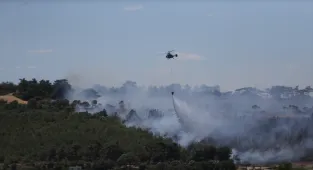 GÜNCELLEME - Çanakkale'de tarım arazisinden ormanlık alana sıçrayan yangın kontrol altına alındı