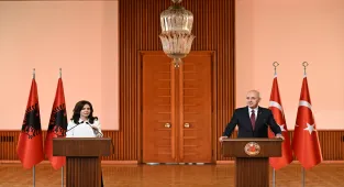 Arnavutluk Meclis Başkanı Spiropali, TBMM Başkanı Kurtulmuş ile ortak basın toplantısında konuştu: