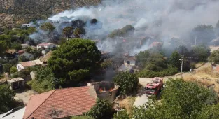 İzmir'de yangından etkilenen mahallede hasar tespit çalışmaları başladı