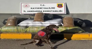 Kayseri'de yolcu otobüsünde 230 kilogram kaçak tütün ele geçirildi