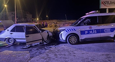Kayseri'de dur ihtarına uymayan sürücü ekip aracına çarptı 2 polis yaralandı