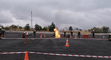 Kayseri'de Lityum İyon Batarya Yangınlarını Söndürme Tatbikatı