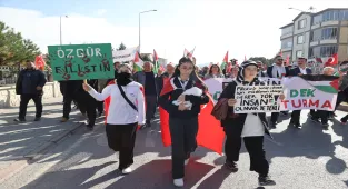 Nevşehir'de Gazze'ye destek yürüyüşü düzenlendi