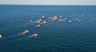 Ordu, Giresun ve Rize'de denizciler Filistin ve Küresel Sumud Filosu'na destek için Karadeniz'e açıldı