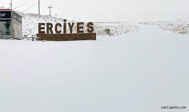 Erciyes'te kar yağışı