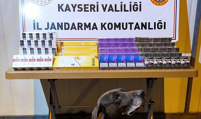 Kayseri'de yol kontrolünde 750 paket kaçak sigara ele geçirildi