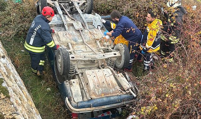 Şarampole devrilen otomobilin sürücüsü yaşamını yitirdi