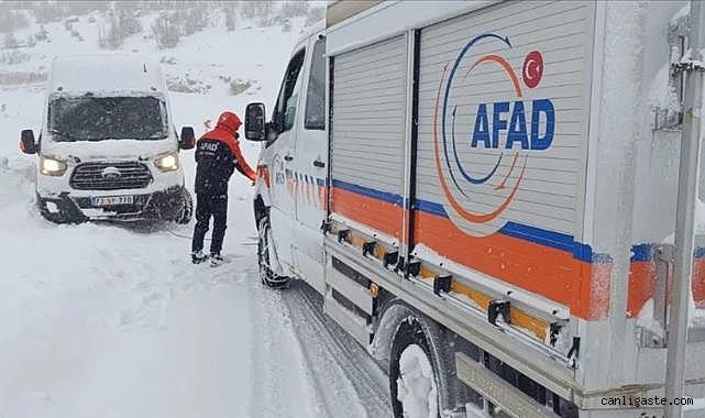 AFAD'dan kar yağışının etkili olduğu yerlerdeki çalışmalara ilişkin açıklama