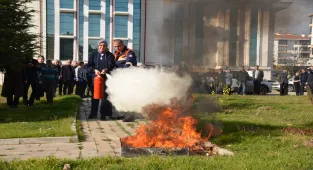 Kahramankazan Adliyesinde yangın tatbikatı yapıldı