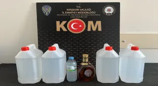 Kırşehir'de 21,5 litre sahte alkol ele geçirildi
