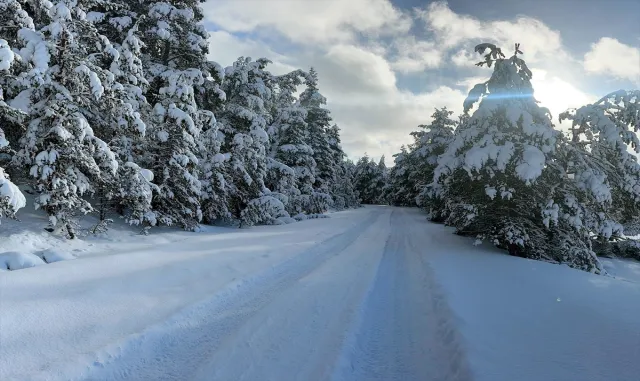 Eğriova Yaylası beyaza büründü