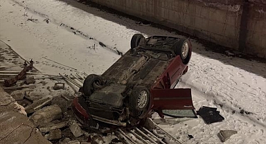 Kayseri'de otomobil kanala düştü, sürücüsü yaralandı