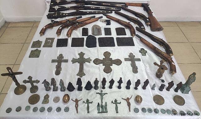 Kayseri'de tarihi obje, sikke ve silahların ele geçirildi! 1 kişi yakalandı