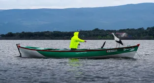 Yaren leylek göl manzaralı yuvasının bulunduğu Bursa'ya 15'inci yılında da geldi