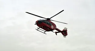 Beypazarı'nda hava ambulansı beyin kanaması geçiren hasta için havalandı