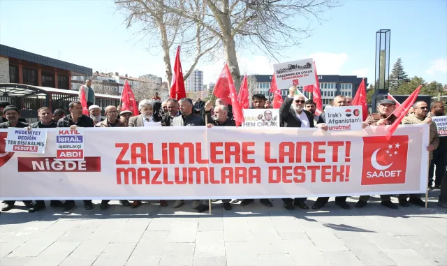 Niğde'de İsrail'in Gazze'ye yönelik saldırıları protesto edildi