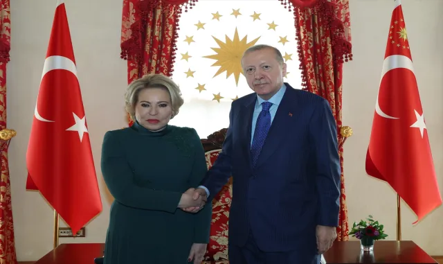 Cumhurbaşkanı Erdoğan, Rusya Federasyon Konseyi Başkanı Matviyenko'yu kabul etti