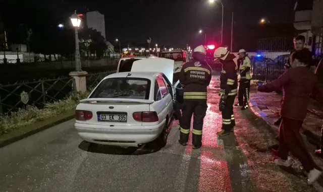 Eskişehir'de seyir halindeki otomobil yandı