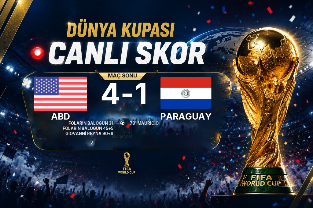 CANLI GOL | ABD 4-1 Paraguay — Folarin Balogun (45+5. Dakika)