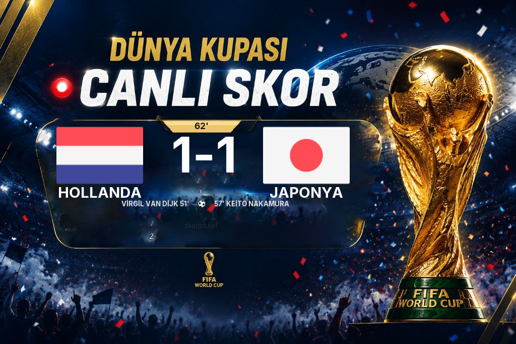 CANLI GOL | Hollanda 1-1 Japonya — Virgil van Dijk (51. Dakika)