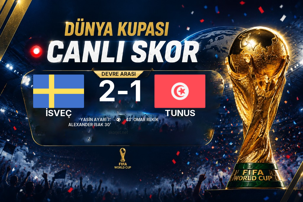 DEVRE ARASI | İsveç - Tunus — İlk Yarı 2-1