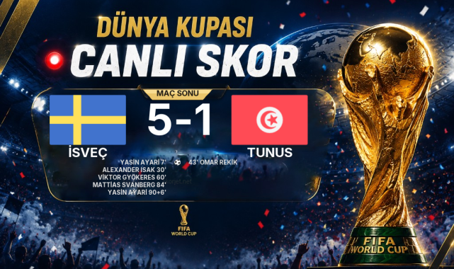 İsveç - Tunus Mücadelesi Sona Erdi — Skor: 5-1
