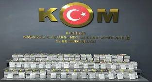 Kırşehir'de 24 bin 400 dolu makaron ele geçirildi