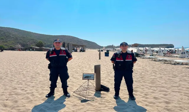 Patara'da caretta caretta yuvalama alanlarında jandarma denetim yaptı