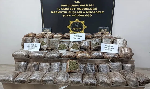 Şanlıurfa'da yolcu otobüsünde 39 kilo 700 gram uyuşturucu ele geçirildi (GÜNCELLEME)