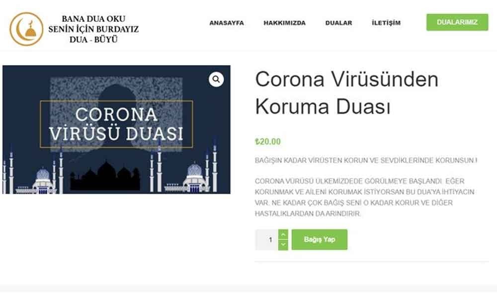 Bunu da gördük! Koronavirüs duası 20 TL Bunu da gördük! Koronavirüs duası 20 TL